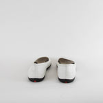 Prada White Leather Black Elastic Pumps
