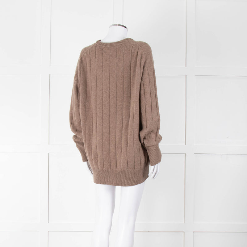 &Daughter Brown Cable Round neck Jumper