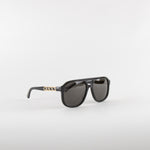 Gucci Black Sunglasses With Gold Hardware on Arms