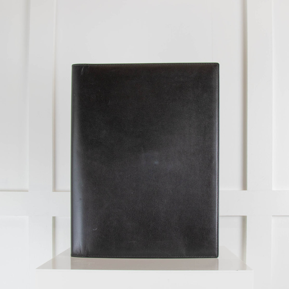 Smythson Black Leather Portfolio With Pencil