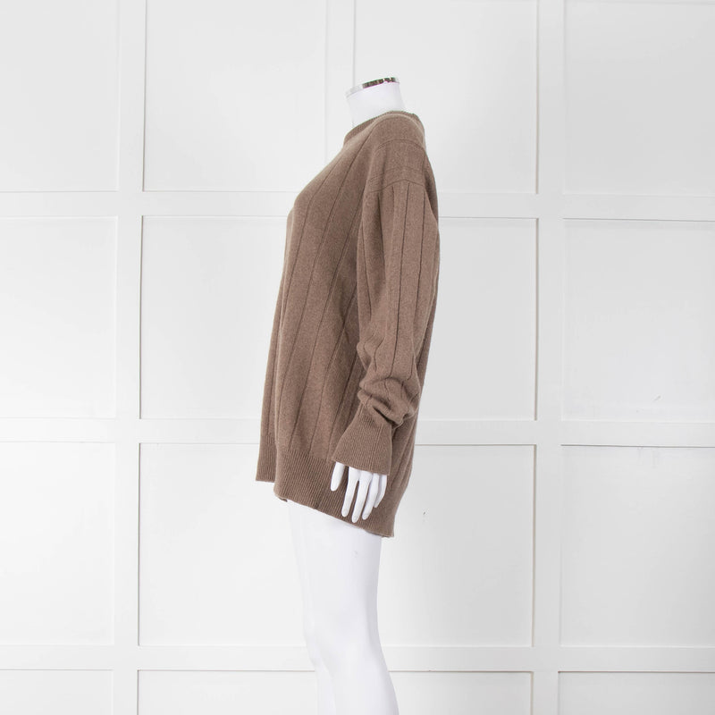 &Daughter Brown Cable Round neck Jumper