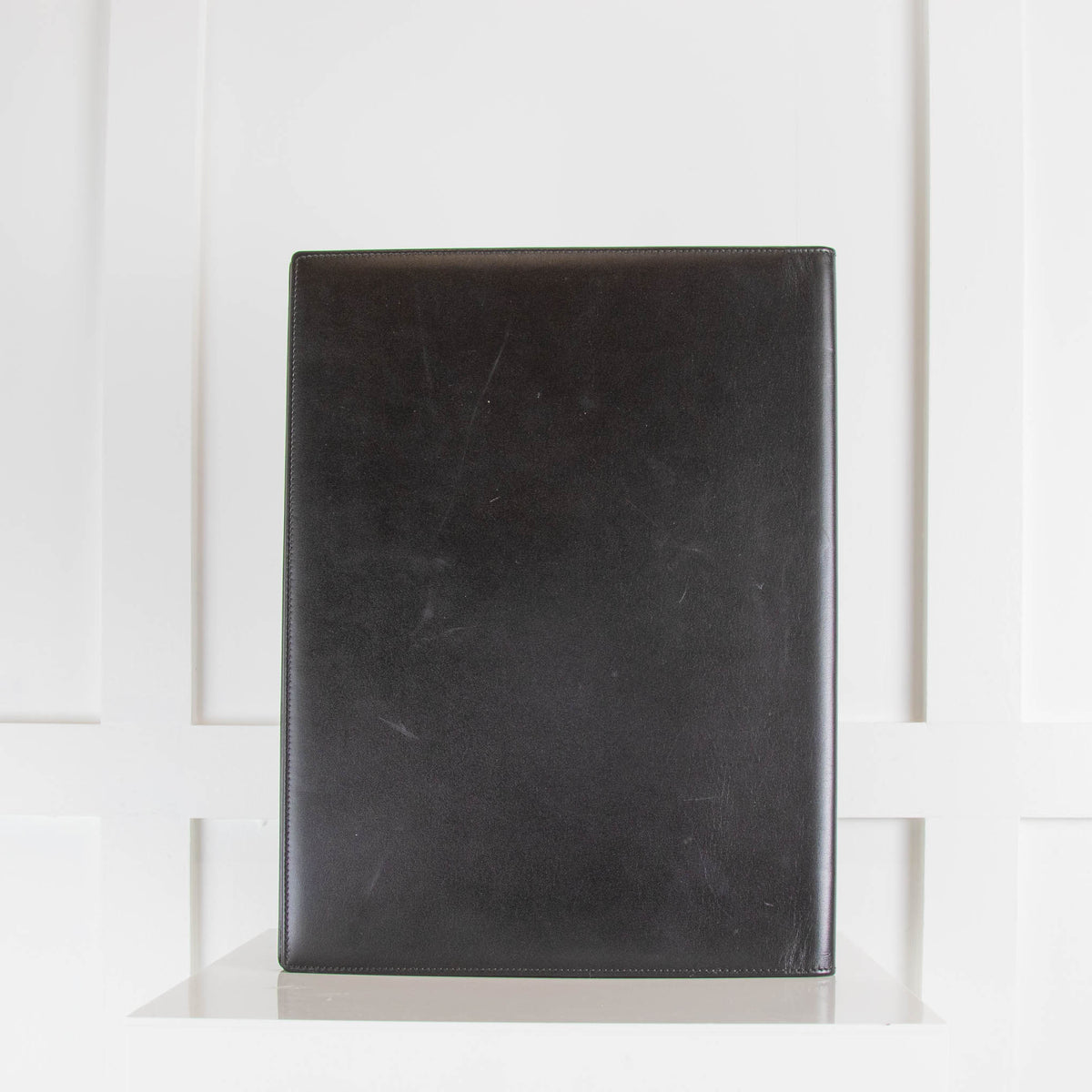 Smythson Black Leather Portfolio With Pencil