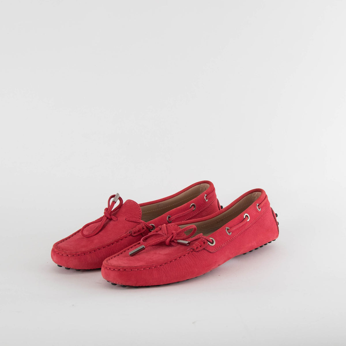 Tod's Red Suede Gommino Loafers