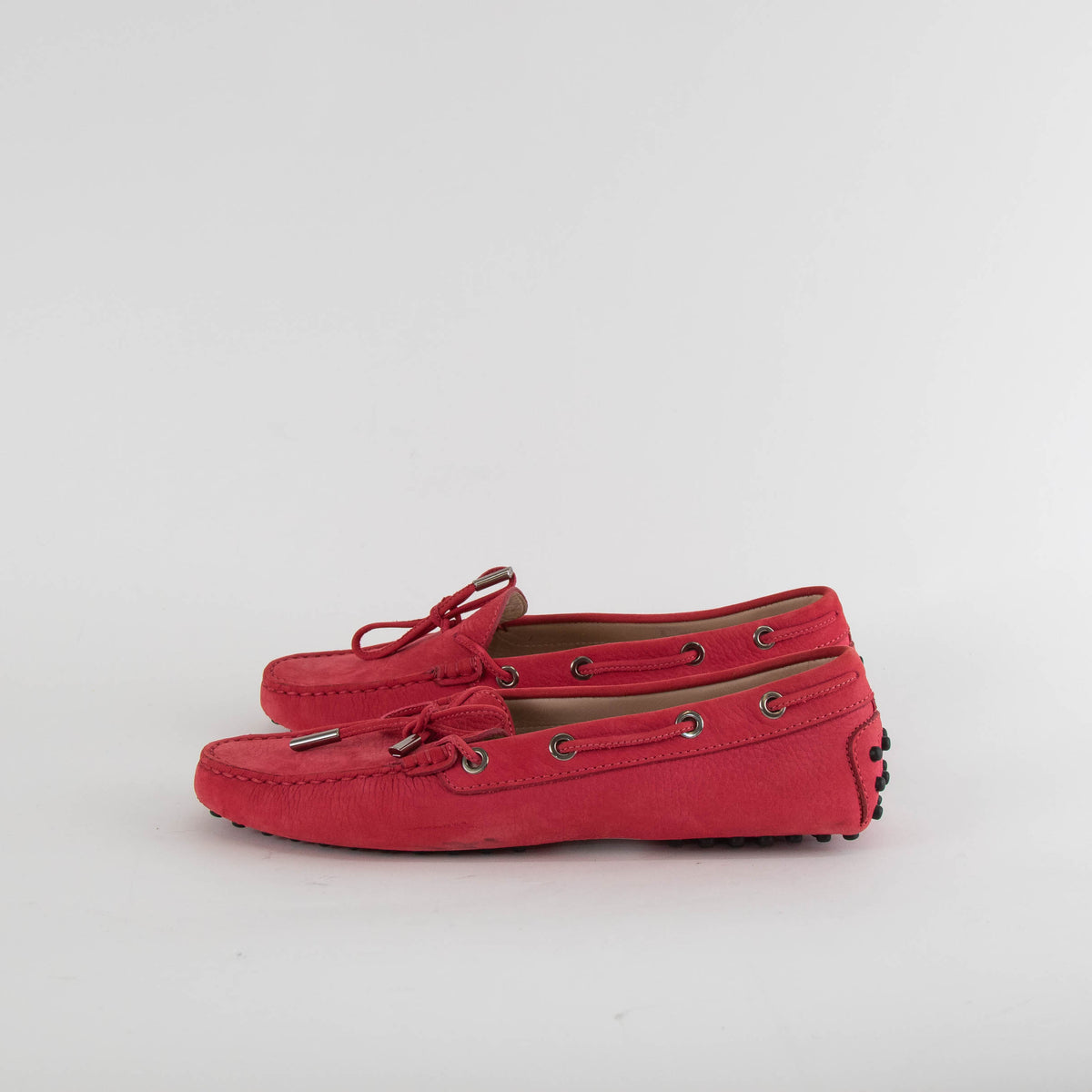 Tod's Red Suede Gommino Loafers