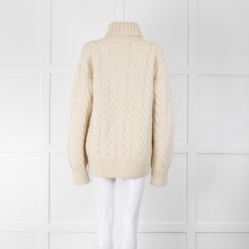 &Daughter Cas Cable Knit High Neck Jumper