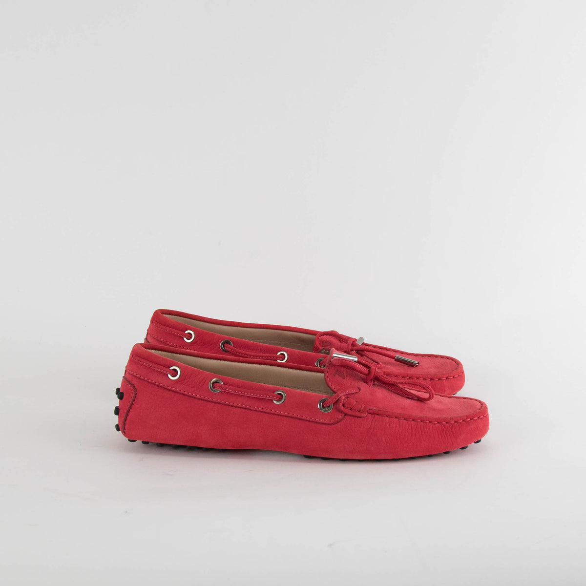 Tod's Red Suede Gommino Loafers