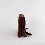 Lanvin Burgundy Brown Suede Crossbody Bag