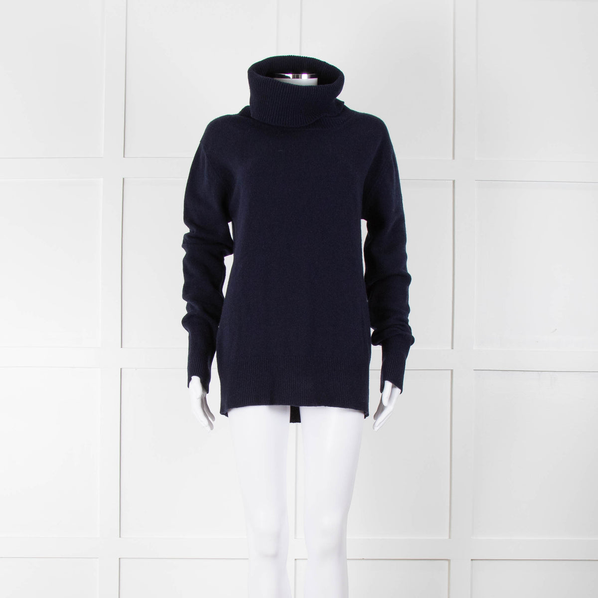 &Daughter Navy Slouch Roll Neck Jumper