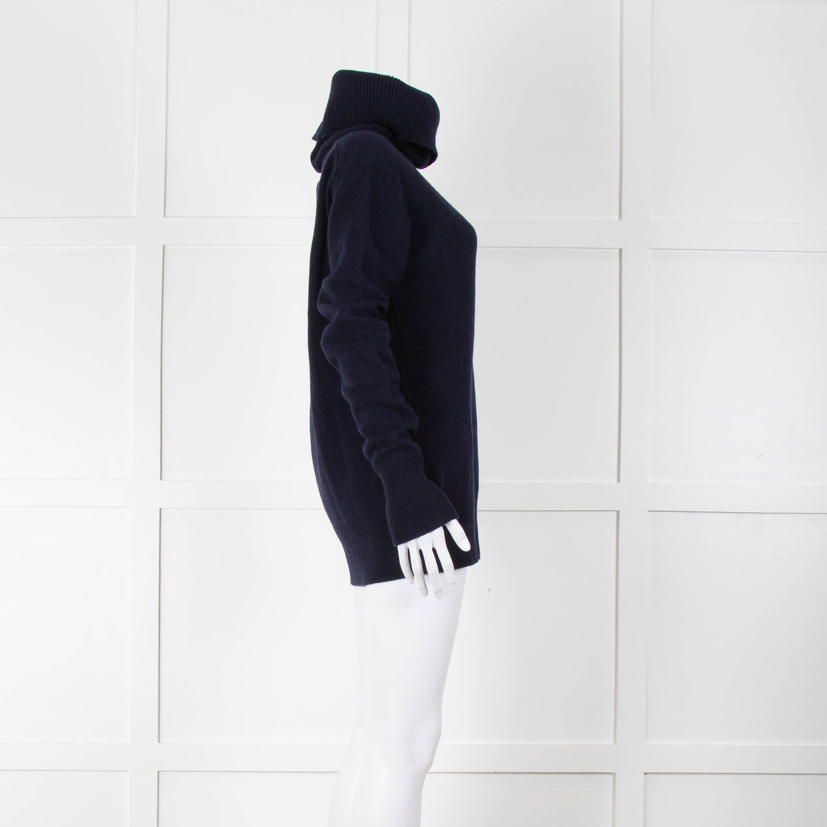 &Daughter Navy Slouch Roll Neck Jumper