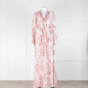 Giambattista Valli Pale Pink Floral Maxi Dress with Tie Neck