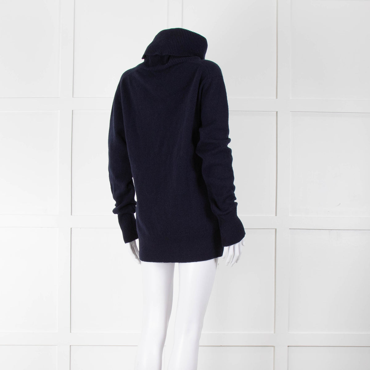 &Daughter Navy Slouch Roll Neck Jumper