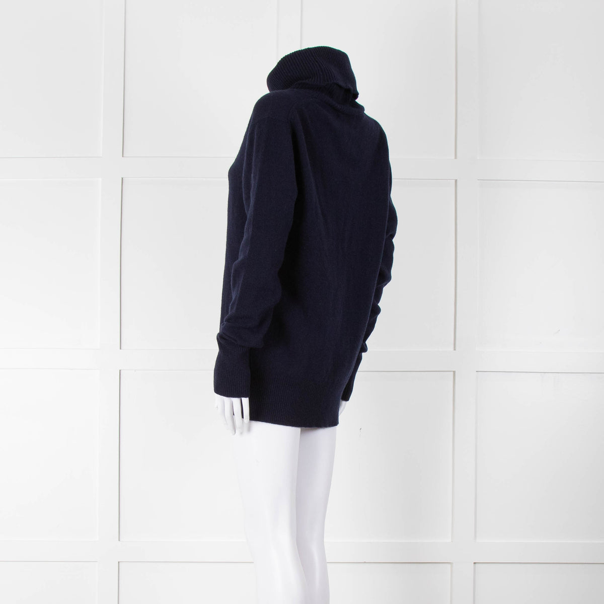 &Daughter Navy Slouch Roll Neck Jumper