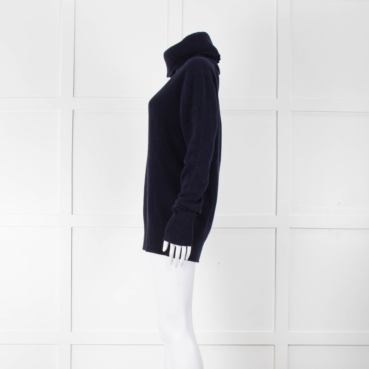 &Daughter Navy Slouch Roll Neck Jumper