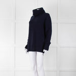 &Daughter Navy Slouch Roll Neck Jumper