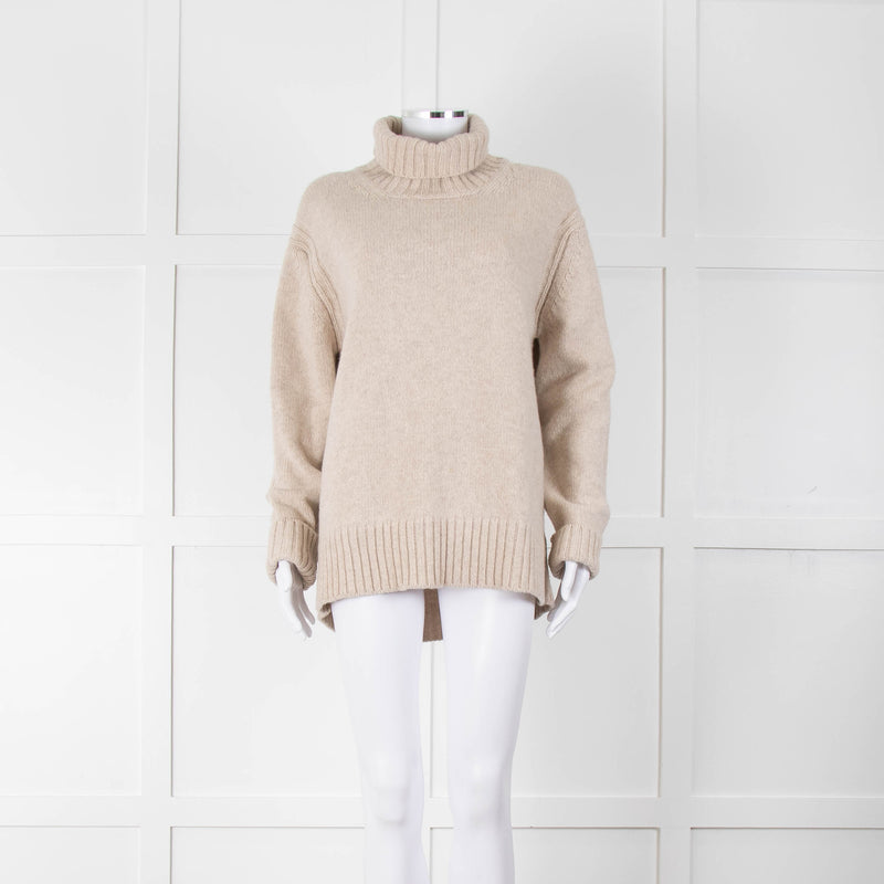 &Daughter Beige Wool Roll Neck Jumper
