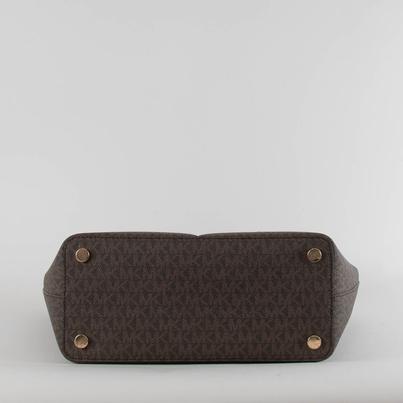 Michael Kors Brown MK Logo Top Handle Bag