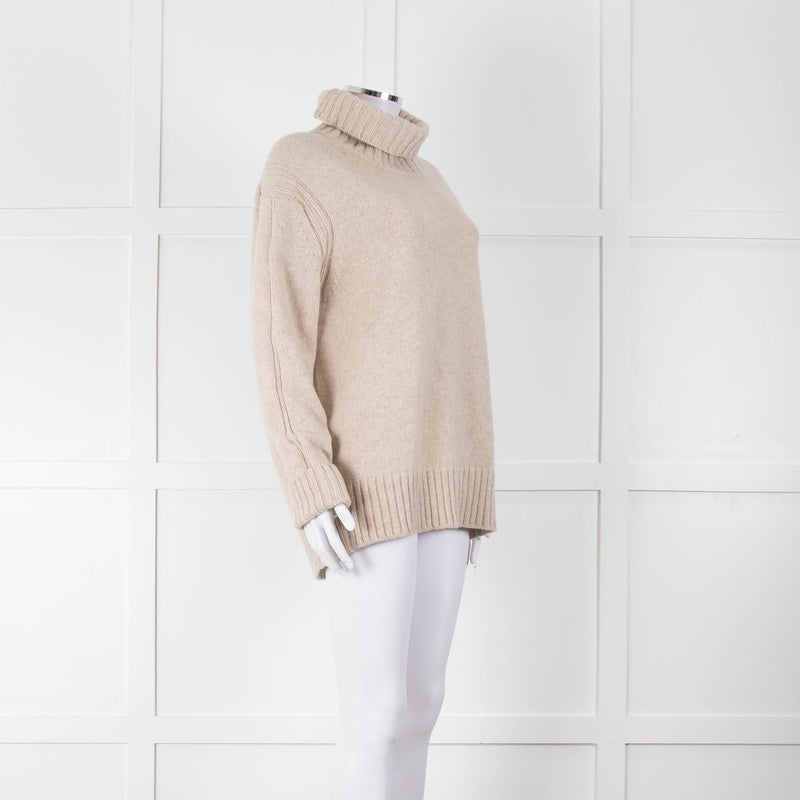 &Daughter Beige Wool Roll Neck Jumper