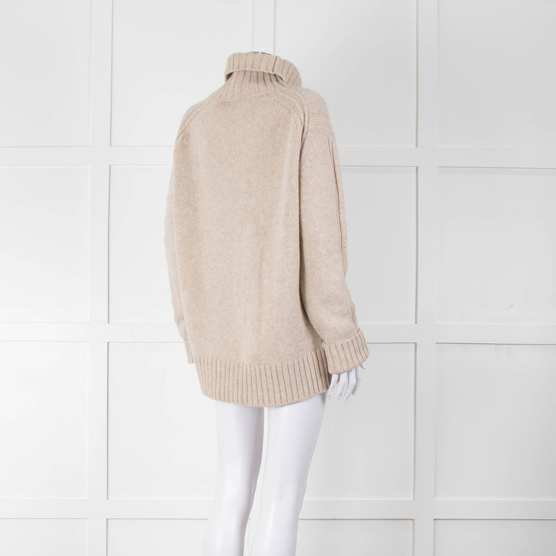 &Daughter Beige Wool Roll Neck Jumper