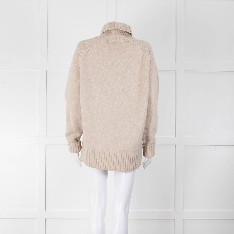 &Daughter Beige Wool Roll Neck Jumper