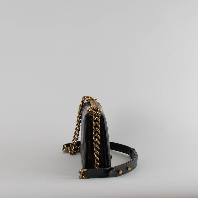 Chanel Black Leather Reverso Boy Bag