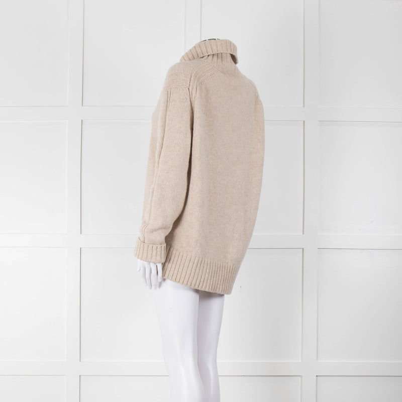 &Daughter Beige Wool Roll Neck Jumper