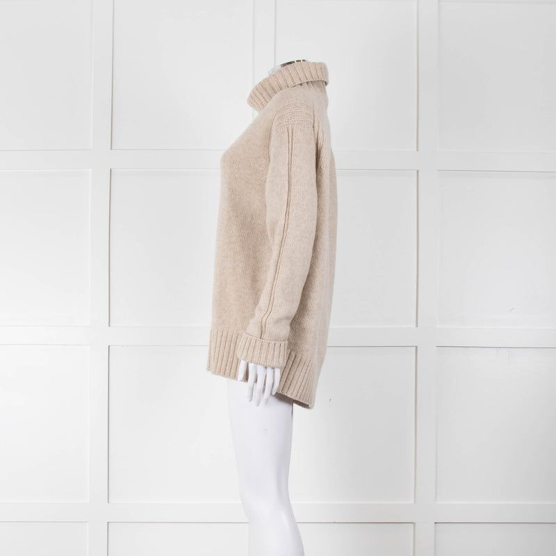 &Daughter Beige Wool Roll Neck Jumper