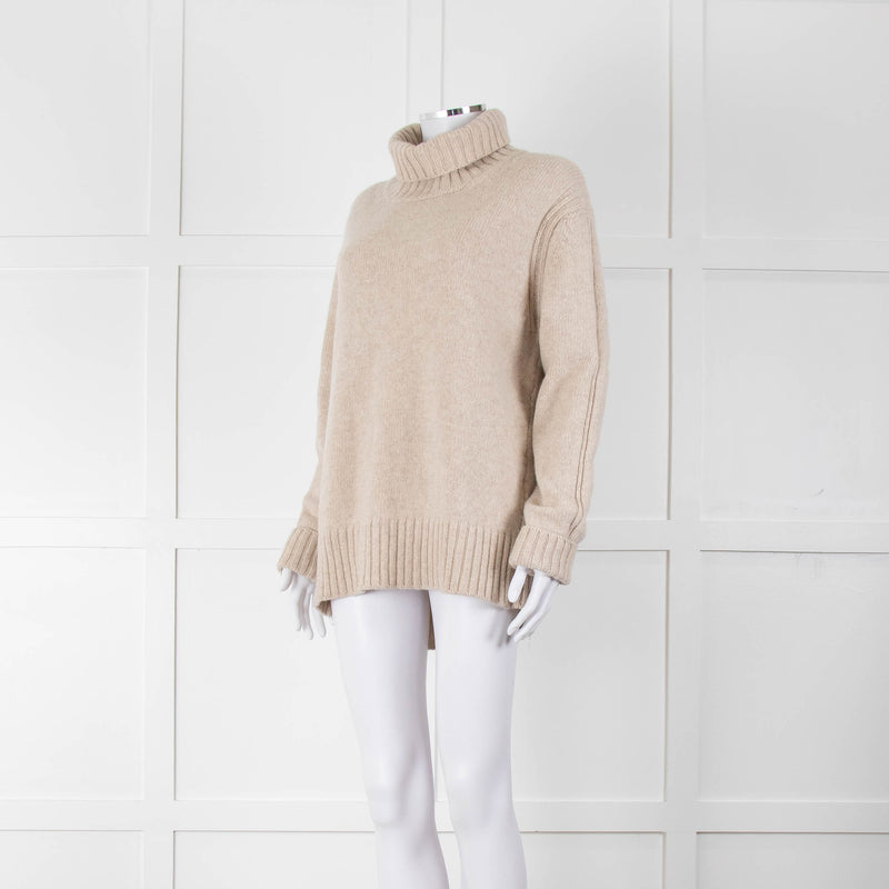 &Daughter Beige Wool Roll Neck Jumper