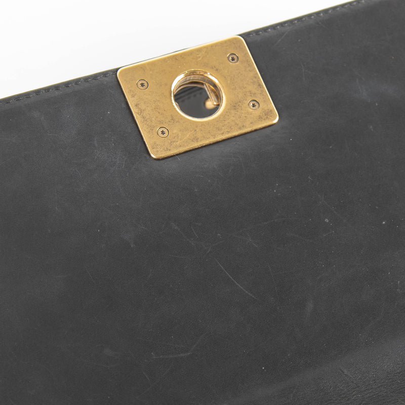 Chanel Black Leather Reverso Boy Bag