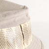 Hermes Beige Canvas Snake Leather Trim Hat
