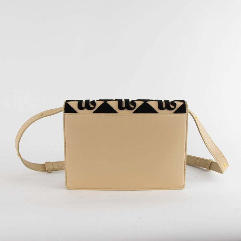 Nanushka The Concertina Beige Diamond Tufted Napa Crossbody