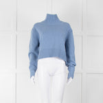 &Daughter Pale Blue Cropped Wool Jumper