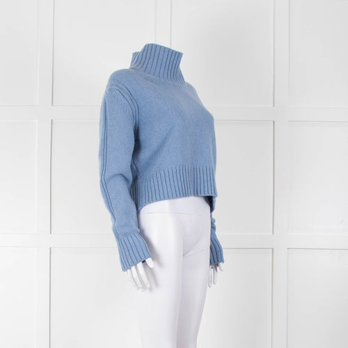 &Daughter Pale Blue Cropped Wool Jumper