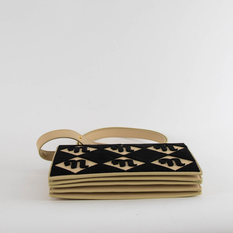 Nanushka The Concertina Beige Diamond Tufted Napa Crossbody
