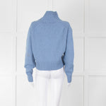 &Daughter Pale Blue Cropped Wool Jumper