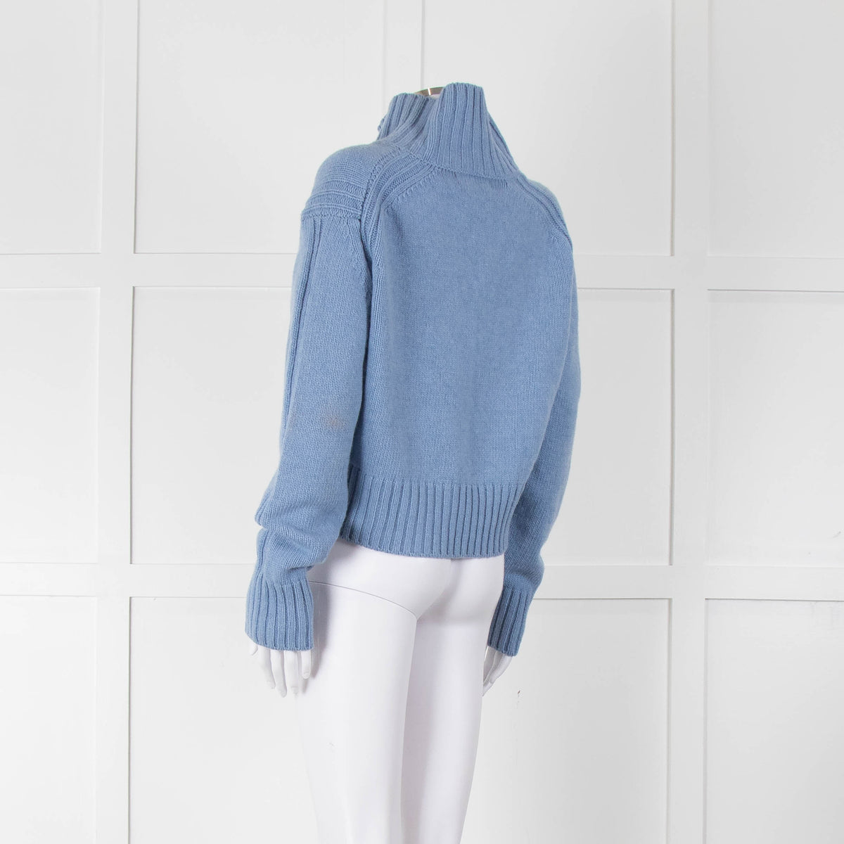 &Daughter Pale Blue Cropped Wool Jumper