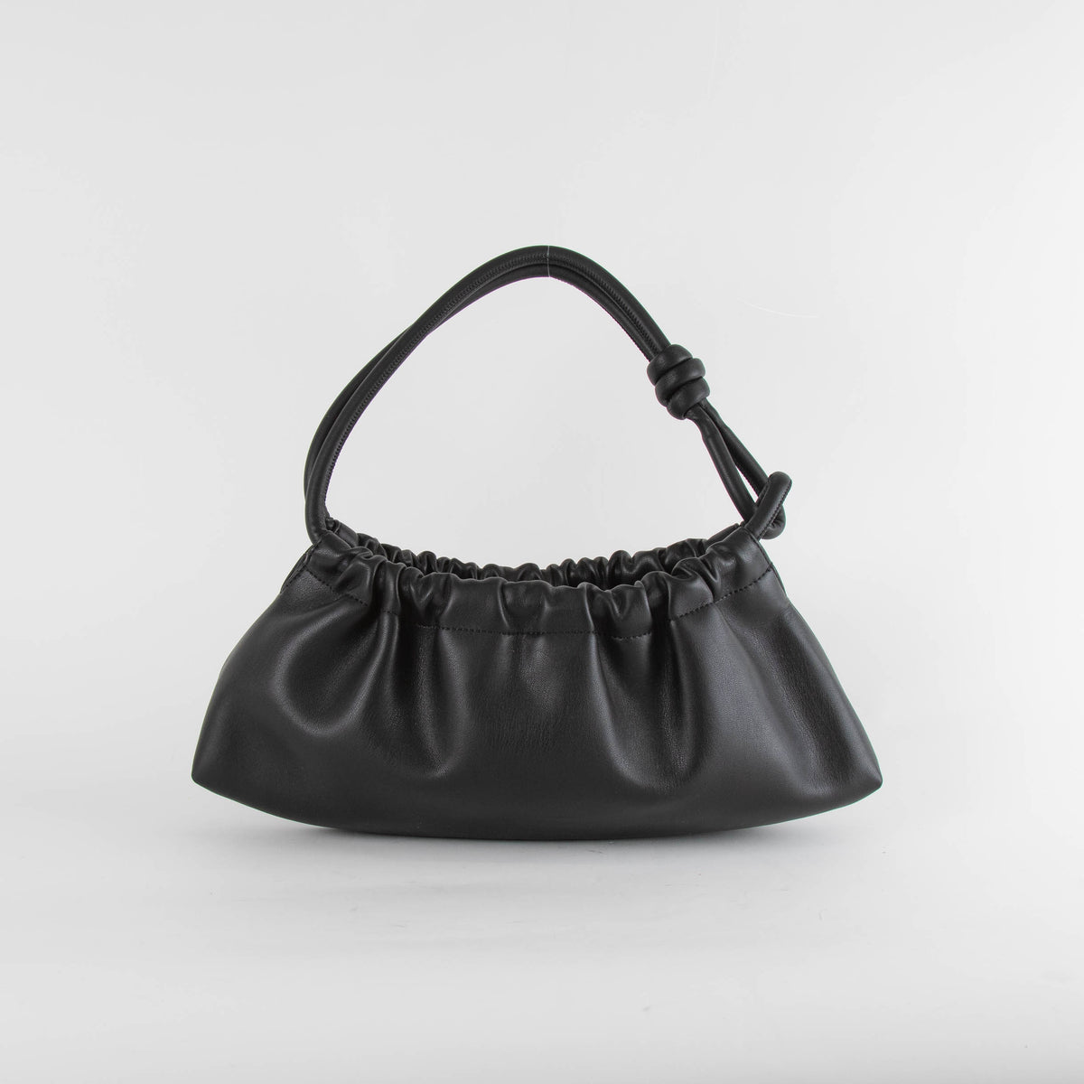 Nanushka Valerie Black Vegan Leather Slouch Shoulder Bag