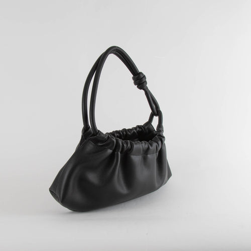 Nanushka Valerie Black Vegan Leather Slouch Shoulder Bag