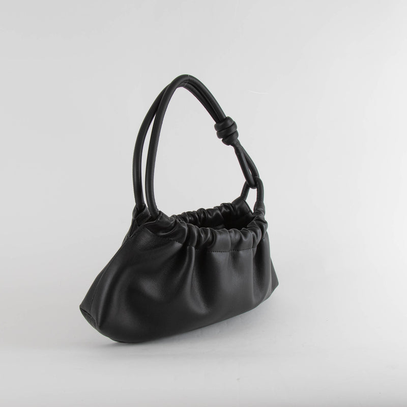 Nanushka Valerie Black Vegan Leather Slouch Shoulder Bag