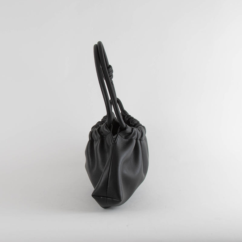 Nanushka Valerie Black Vegan Leather Slouch Shoulder Bag