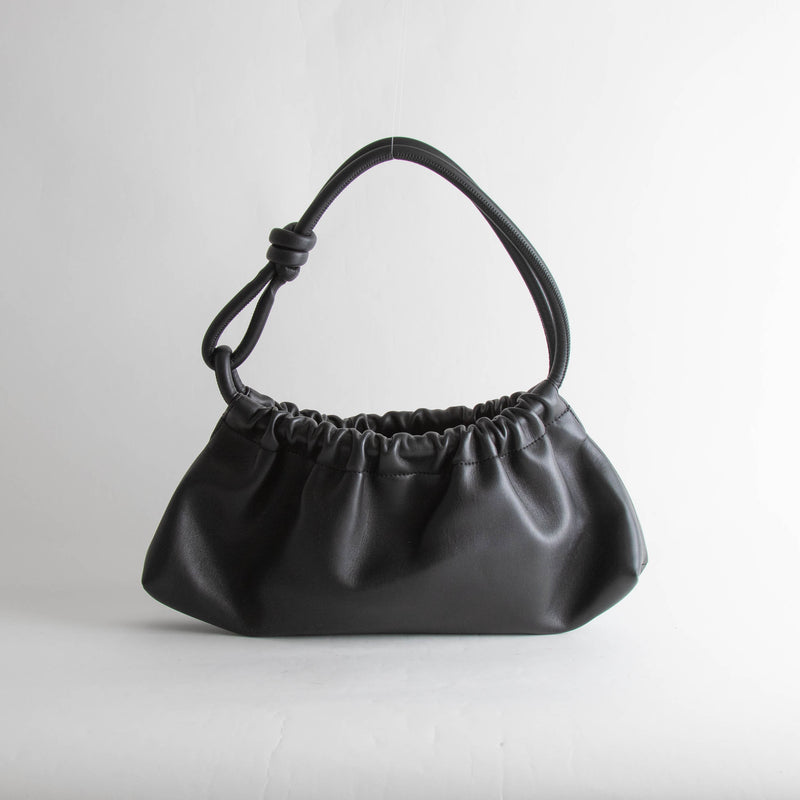 Nanushka Valerie Black Vegan Leather Slouch Shoulder Bag