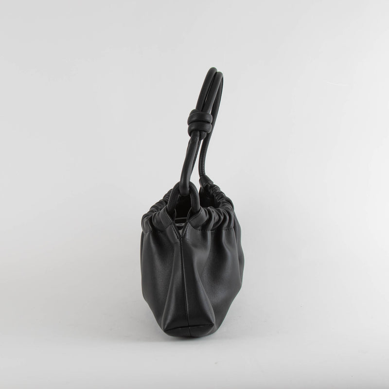 Nanushka Valerie Black Vegan Leather Slouch Shoulder Bag