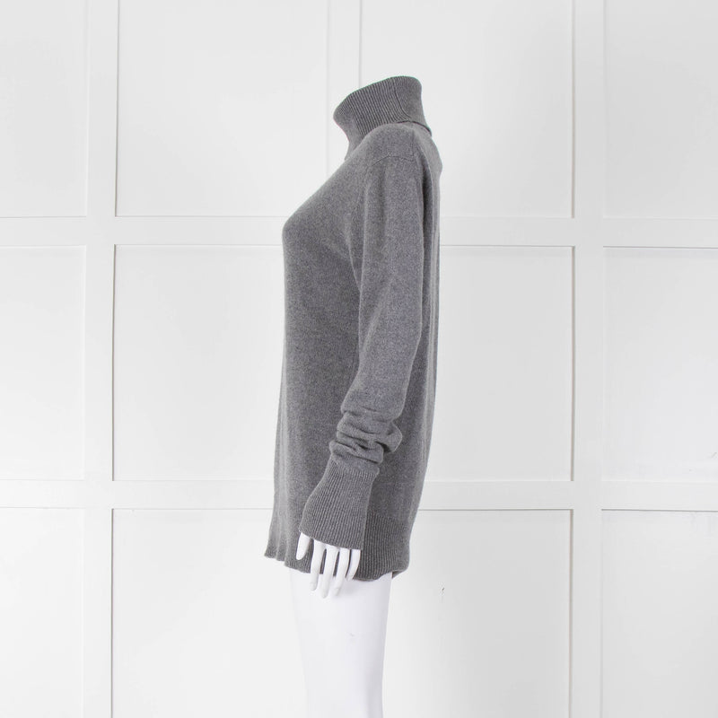 &Daughter Grey Slouch Roll Neck Jumper