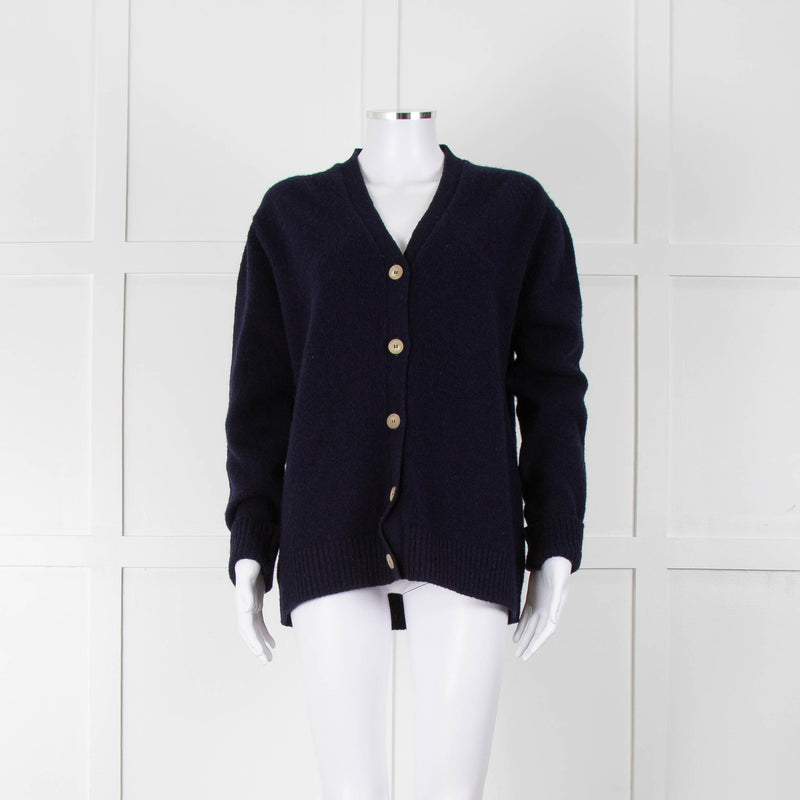 &Daughter Navy Lambswool Cardigan