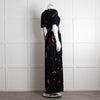 Ba&sh Navy Red Cut Out Short Sleeve Maxi Dress