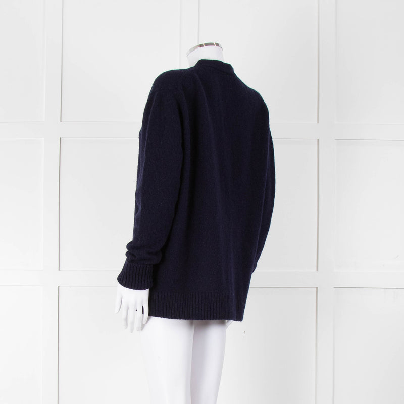 &Daughter Navy Lambswool Cardigan