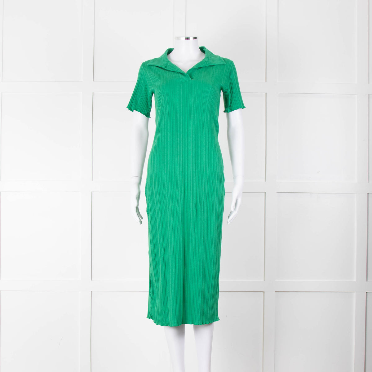 Bimba y Lola Green Collared T-Shirt Midi Dress