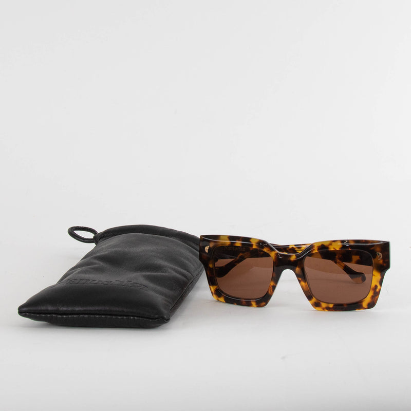 Nanushka Cordia Dark Amber Square Frame Sunglasses