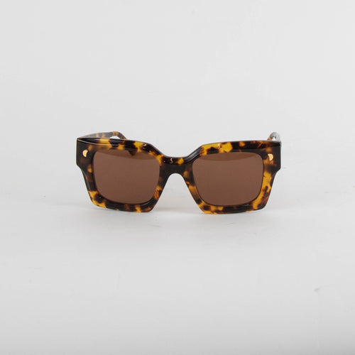 Nanushka Cordia Dark Amber Square Frame Sunglasses