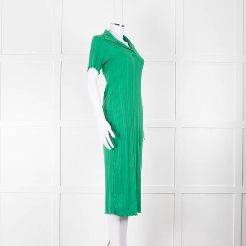Bimba y Lola Green Collared T-Shirt Midi Dress