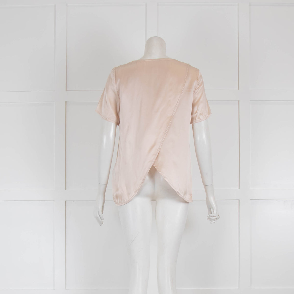 Selected Femme Blush Silk Short Sleeve Top